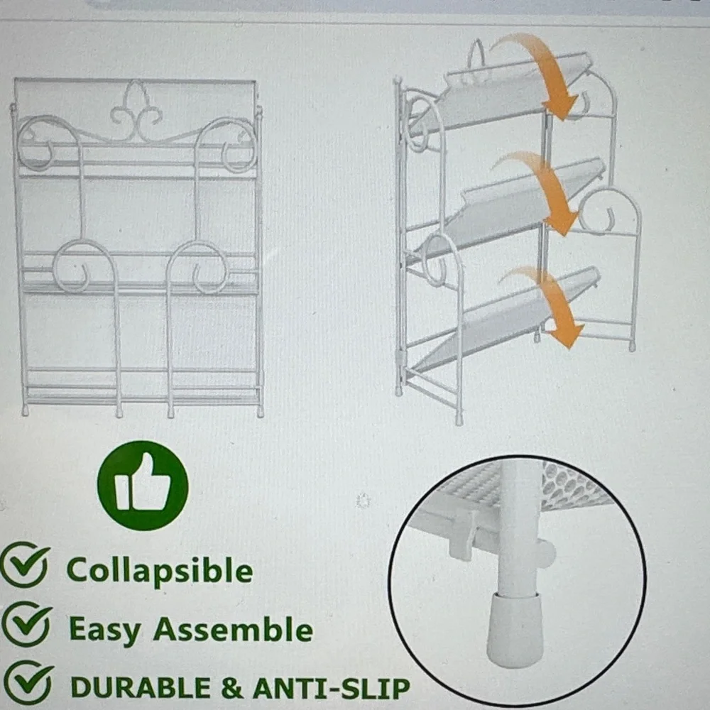 3-Tier White Storage Rack - Picture 4 of 6